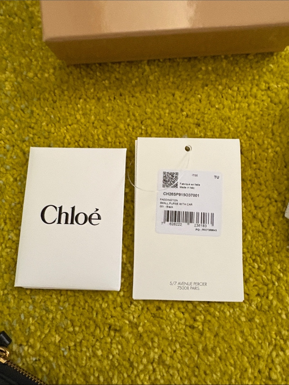 Chloé Black Leather Card Holder with Gold Padlock Accent - Picture 10 of 11
